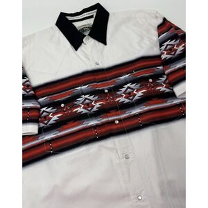 Men's Vintage Cumberland Outfitters Pearl Snap Western  Wear Aztec Shirt Large